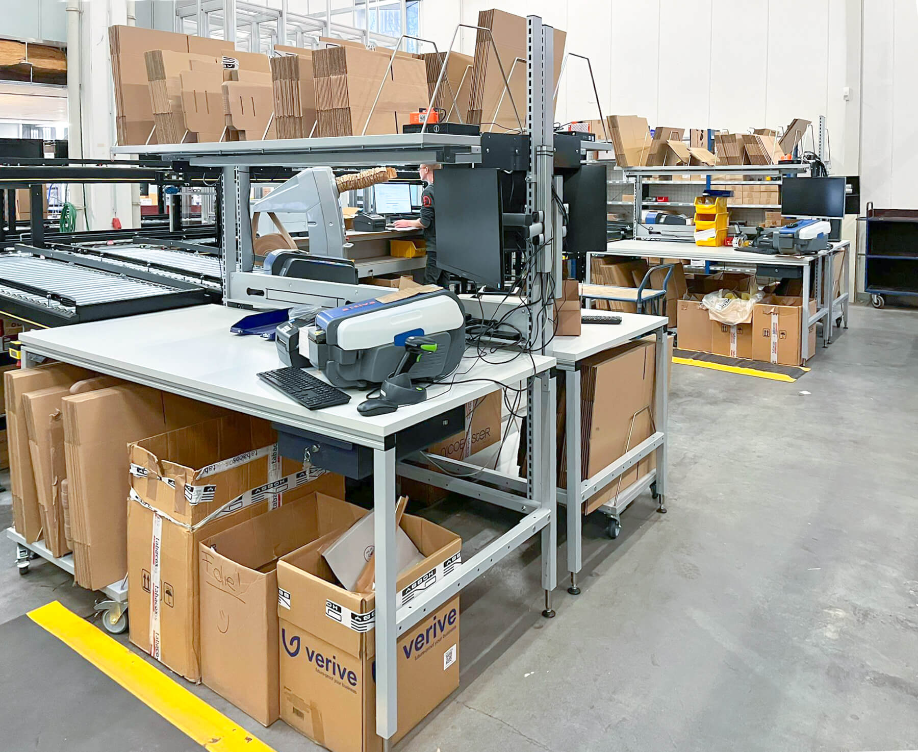 ERGO-line Packtisch ERGO-Basic mit Monitorhalterung am Schwenkarm