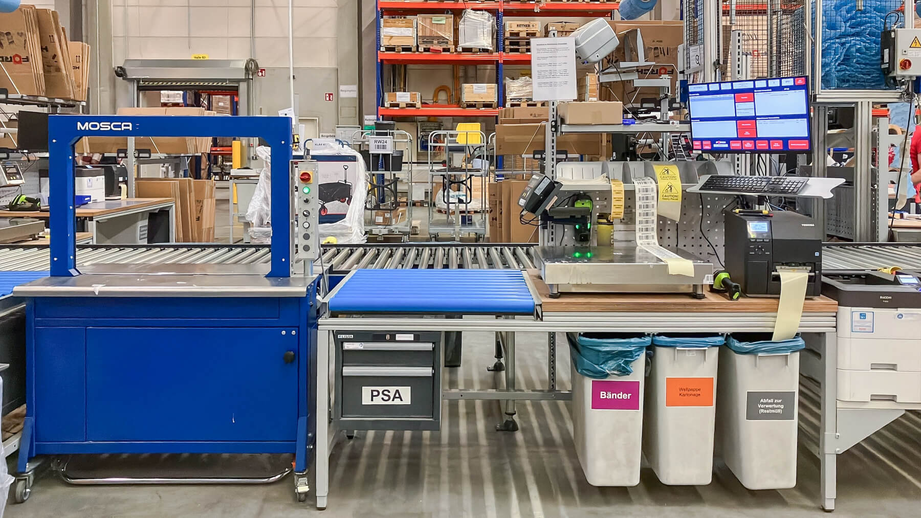 ERGO-line Packtisch ERGO-Basic mit Schubladen, Containern und EDV-Ablagen